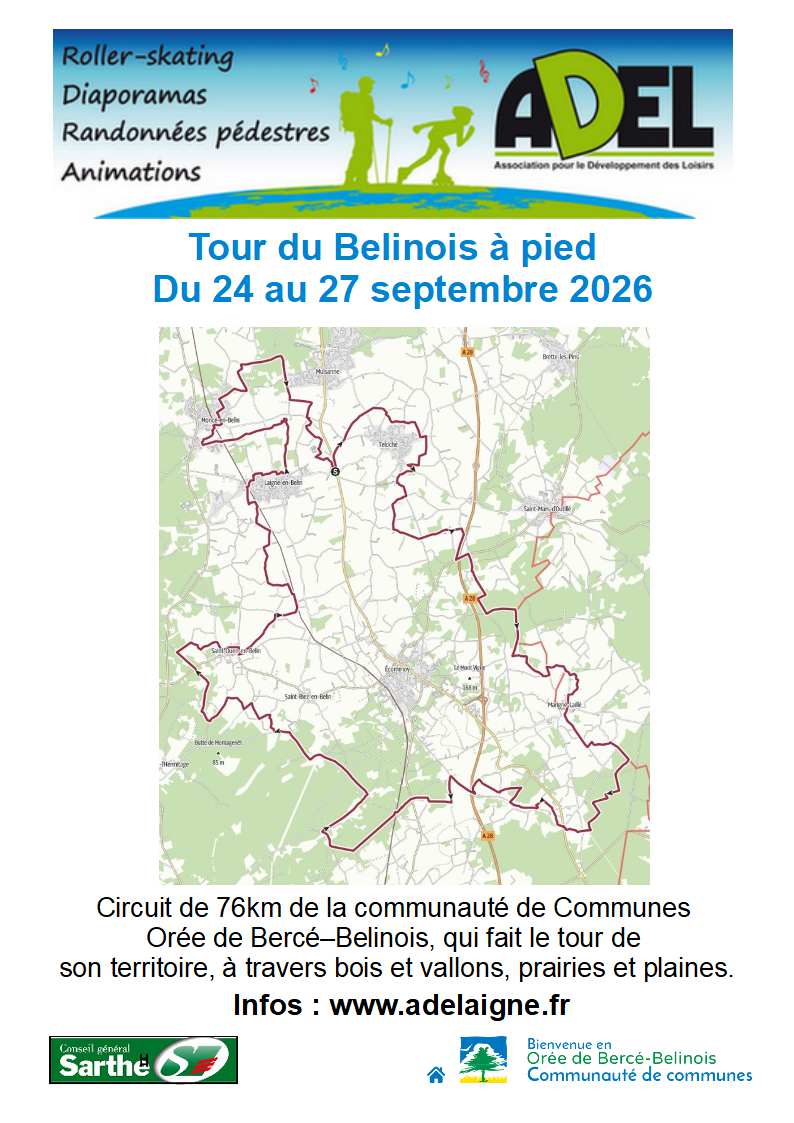 TOUR DU BELINOIS À PIED – DU 24 AU 27 SEPTEMBRE 2026