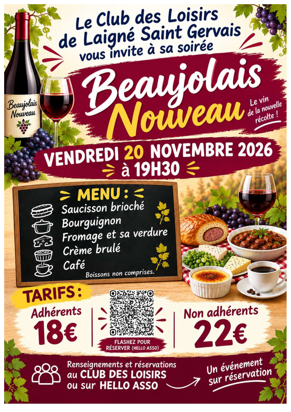 🍇 SOIRÉE BEAUJOLAIS NOUVEAU 🍷